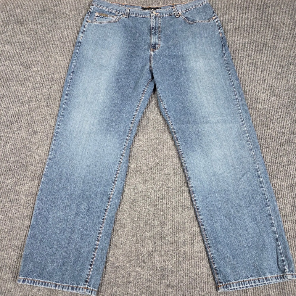 Calvin Klein Jeans Mens 40x32 Blue Straight Leg Indigo Denim BK21102C